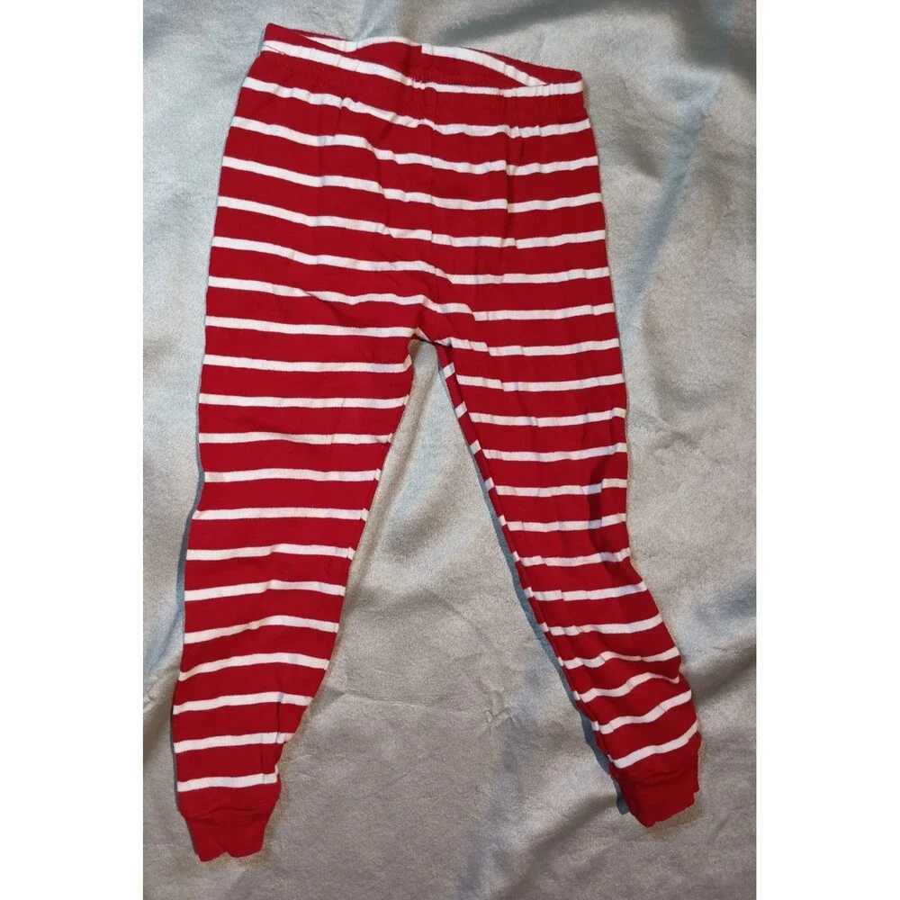 Carters 3T/3A Toddler Red Striped Santa's Shirt & Pants Christmas Pajamas
